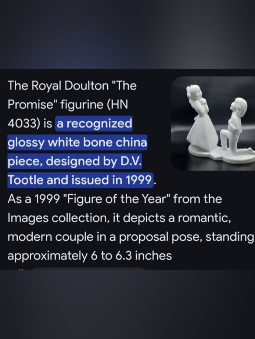 ❗️ROYAL DOULTON  " THE PROMISE "  - COLLECTIBLE - AUTHENTIC - INSPECTED ❗️
